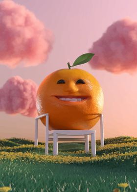 Smiling Orange in Field