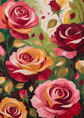 Vibrant Rose Painting