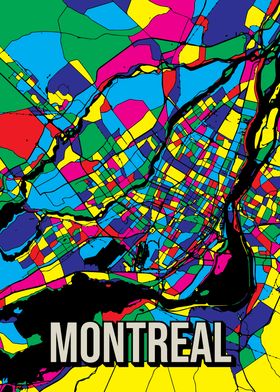 Montreal Canada Pop Art City Map Travel Art