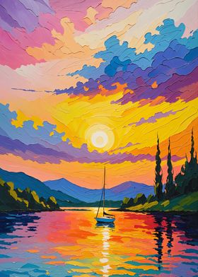 Sunset Sailboat