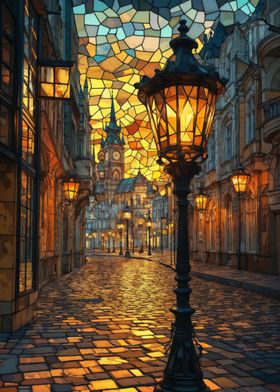 Cobblestone Street Lights