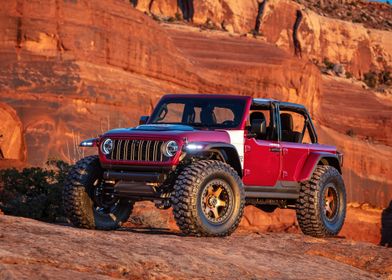 Red Jeep Wrangler Off-Road