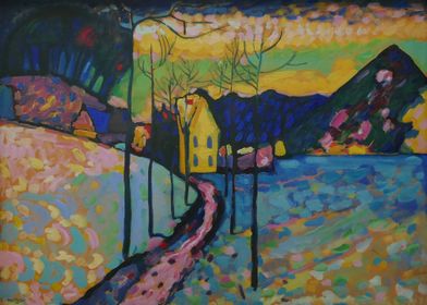 Abstract Landscape with Yellow House