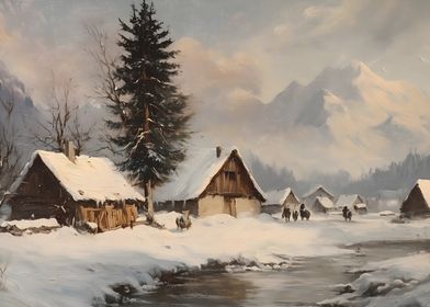 Winter Village Landscape