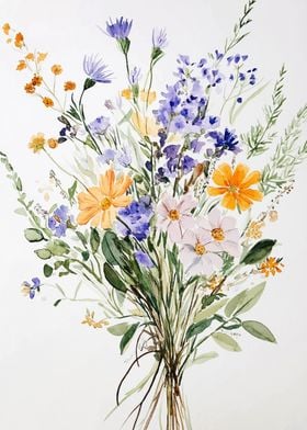 Watercolor Wildflower Bouquet