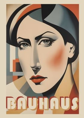 Bauhaus Poster of a Woman's Face