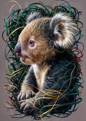 Koala in Green and Gold