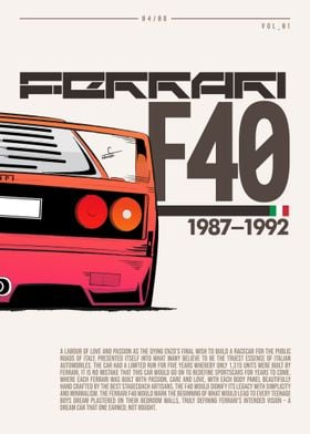 Ferrari F40 Poster