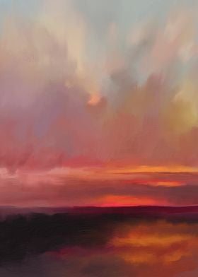 Sunset Landscape Painting