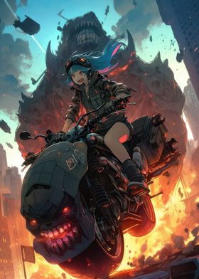 Girl on Monster Bike