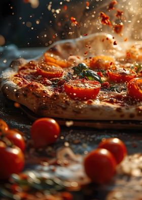 Pizza with Cherry Tomatoes