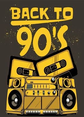 90s Boombox &amp; Cassette