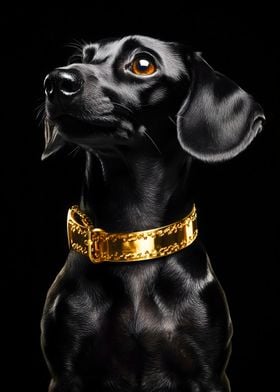 Black &amp; Gold Dachshund