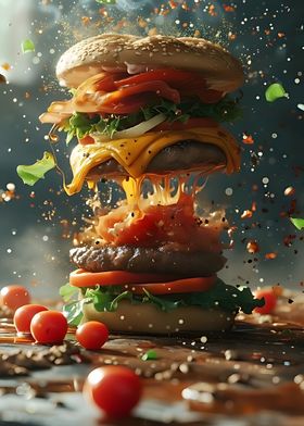 Juicy Burger Explosion