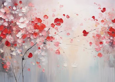 Pink and Red Blossom Painting