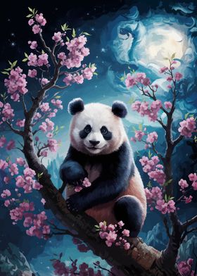 Panda in Cherry Blossoms