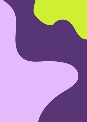 Abstract Purple, Green, and Lavender Shapes