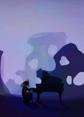 Wolf Playing Piano