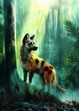 Fantasy Wild Dog in the Jungle