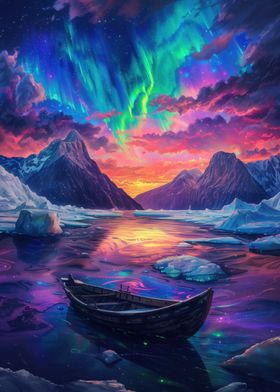 Aurora Borealis Landscape