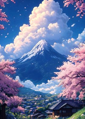 Mount Fuji Spring Landscape