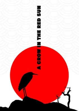 Crow Red Sun Poster