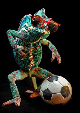 Chameleon Soccer Player