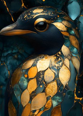 Golden Penguin Art