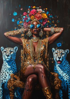 Golden Queen with Cheetahs