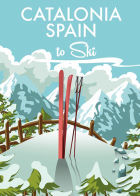 Catalonia Ski Poster