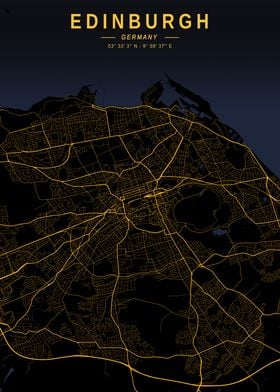 Edinburgh Golden City Map