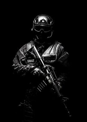 SWAT Officer Silhouette