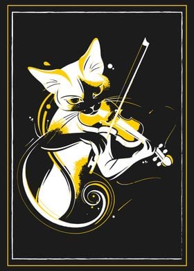 Cat Playing Violin