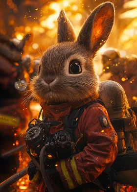 Brave Bunny Firefighter