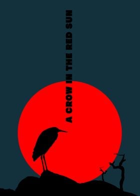 Crow Red Sun Minimalist