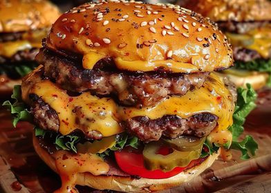 Double Cheeseburger with Pickles