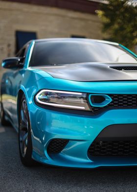 Teal Dodge Charger Front V