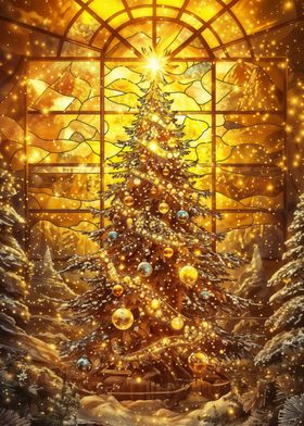 Golden Christmas Tree