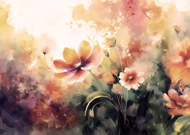 Watercolor Floral Art | Dreamy Floral Serenity