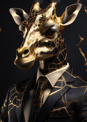 Golden Giraffe in Suit