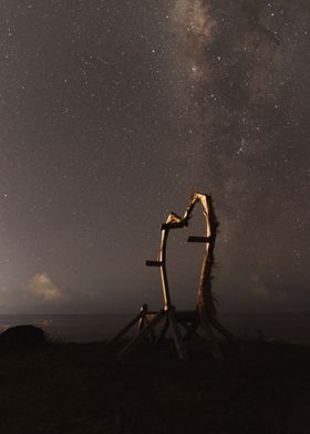 Milky Way Over Wooden Structure