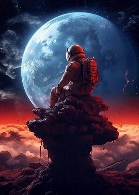 Astronaut Contemplating Earth