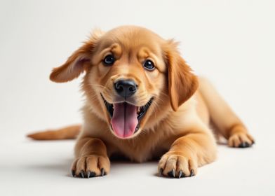 Puppy golden retriever playful