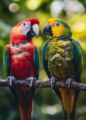 Two Parrots on a Branch