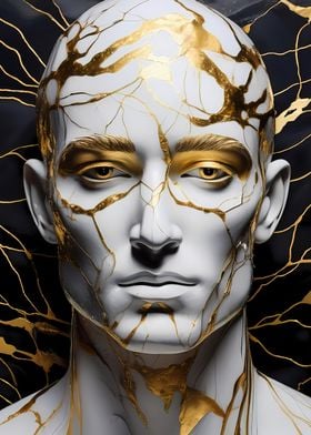 Gold and White Portrait