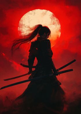 Samurai Woman Silhouette