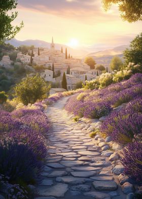 Lavender Fields in a Village