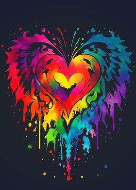 Rainbow Heart Splash