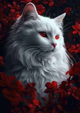 White Cat With Red Eyes