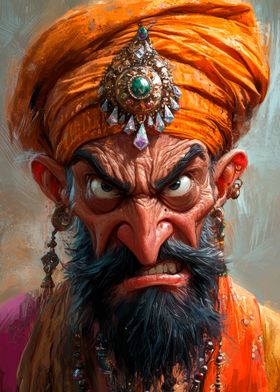 Angry Indian Man Portrait